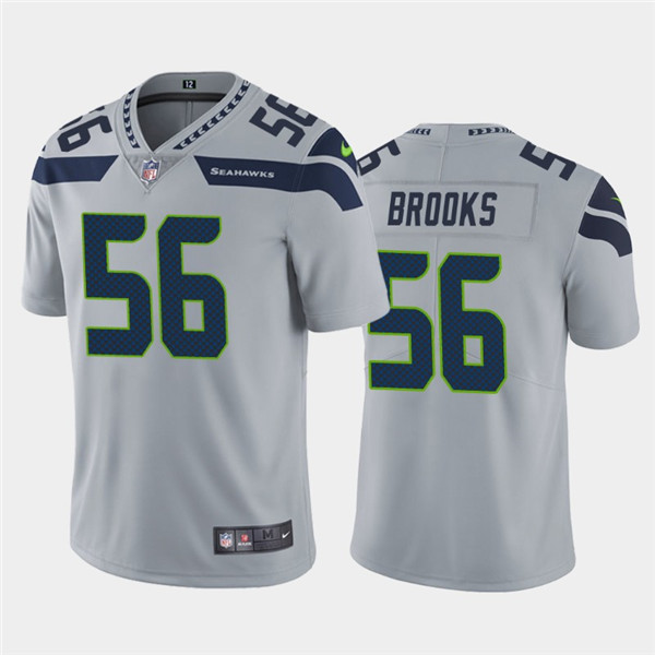 Men's Seattle Seahawks #56 Jordyn Brooks Grey Vapor Untouchable Limited Stitched Jersey